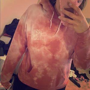 Pink and white tyedye OBEY hoodie from Zumiez